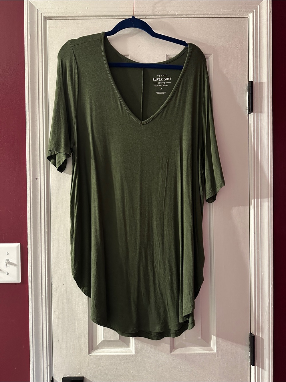 Torrid Olive Green V-Neck Super Soft Women's Tunic
